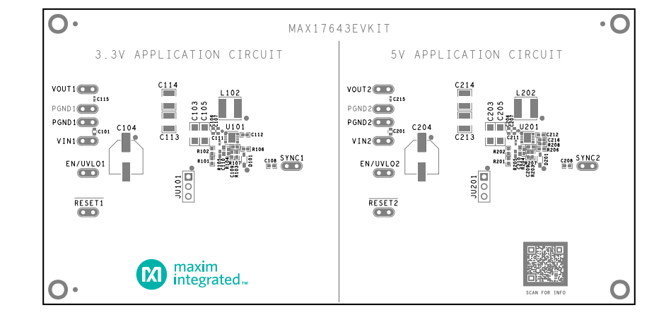 应用电路图 - Analog Devices / Maxim Integrated MAX17643评估套件